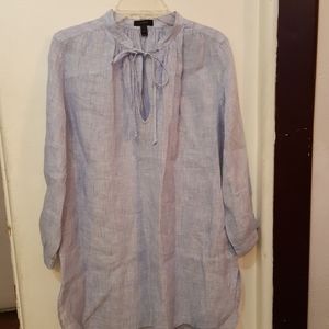 J.CREW light blue linen blouse